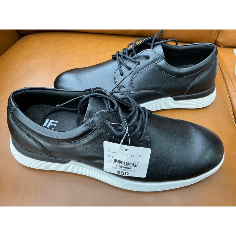 J. Ferrar Redbank Oxford Sneakers Mens Size 8 Black New Memory Foam Dress Shoes